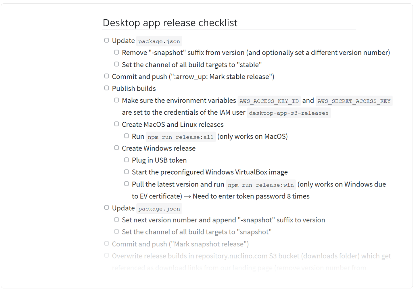 nuclino-desktop-app-release-checklist